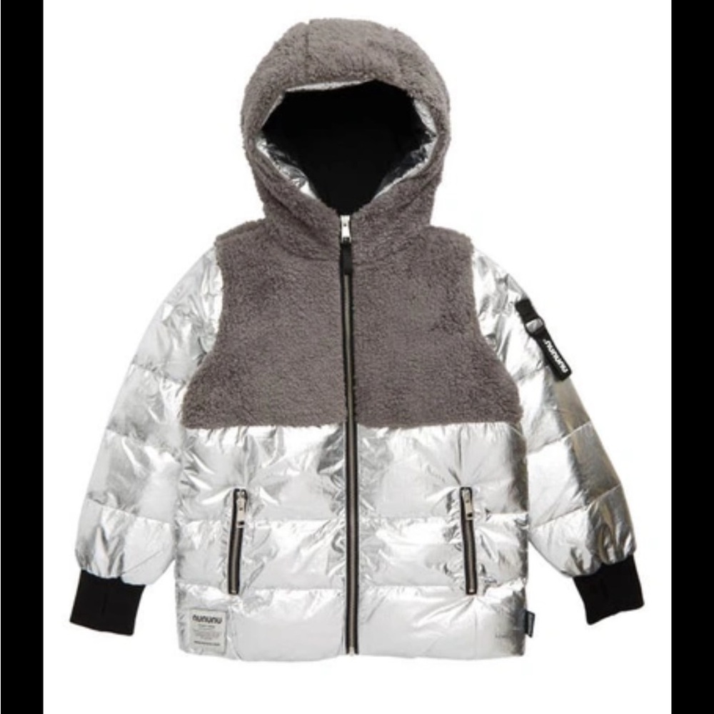 Nununu Metallic Silver Puffer Jacket - NWT - Picture 5 of 5